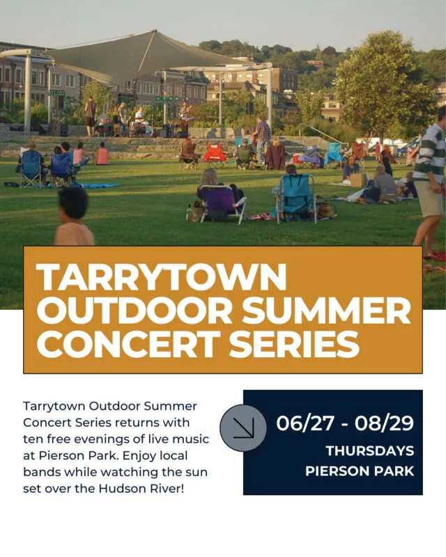 Experience 10 free evenings of live music at Pierson Park. The Tarrytown Outdoor Summer Concert Series kicks off June 26, just 4 minutes away from Emerson. Pack a chair & your favorite snacks, and enjoy music-filled evenings by the Hudson. 🎶 

#EmersonApartments #SleepyHollow #SleepyHollowNY #SleepyHollowApartments #SleepyHollowLiving #SleepyHollowHomes #SleepyHollowRealEstate #EdgeOnHudson #TollBrothers
